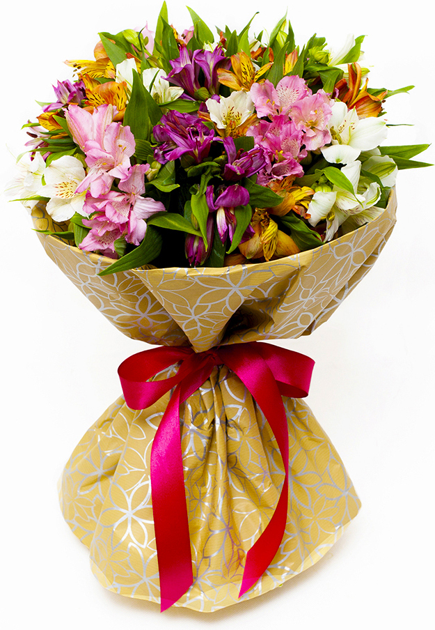 Букет из ярких альстромерий Букет «Сочетание»